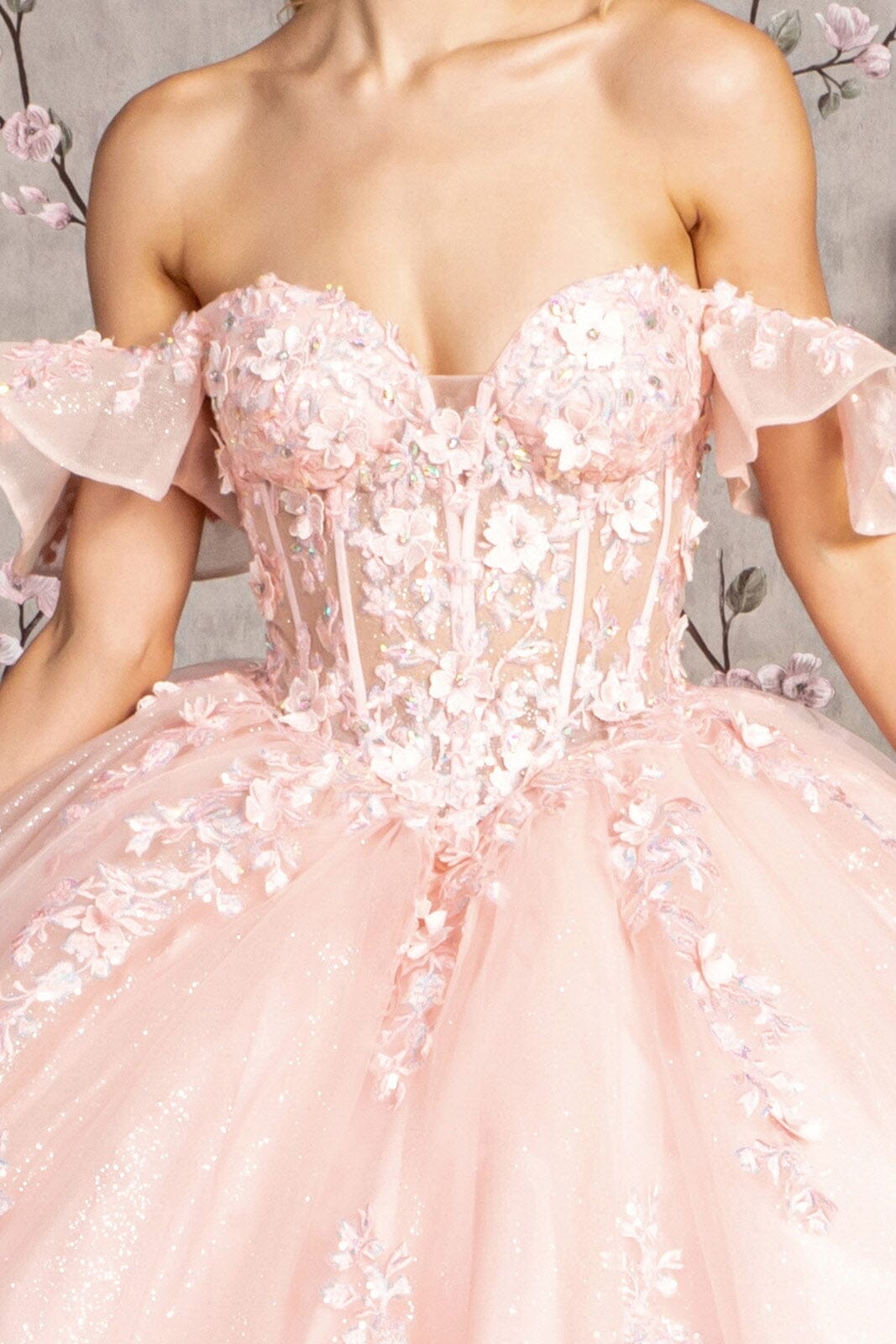 Ruffled Off Shoulder Corset Ball Gown by GLS Gloria GL3475 - product image 3