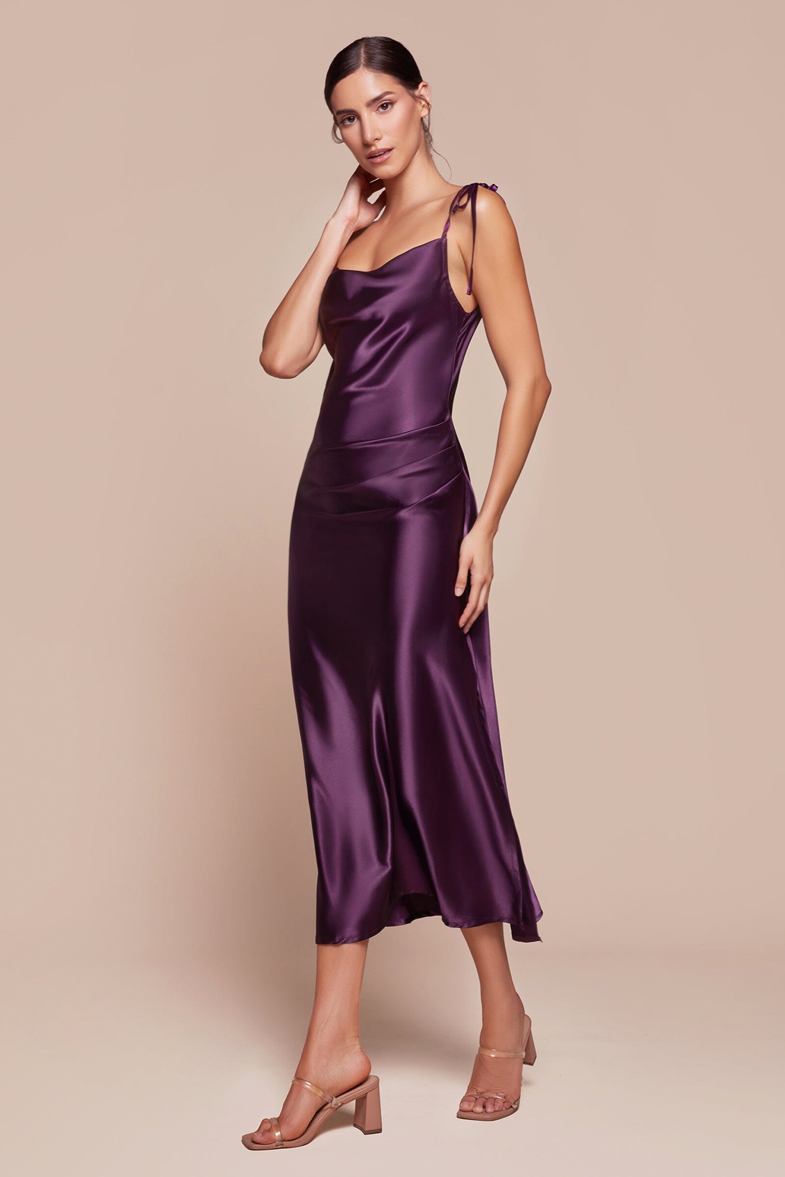 Satin Midi Dress by Cinderella Divine BD103 - product image 13
