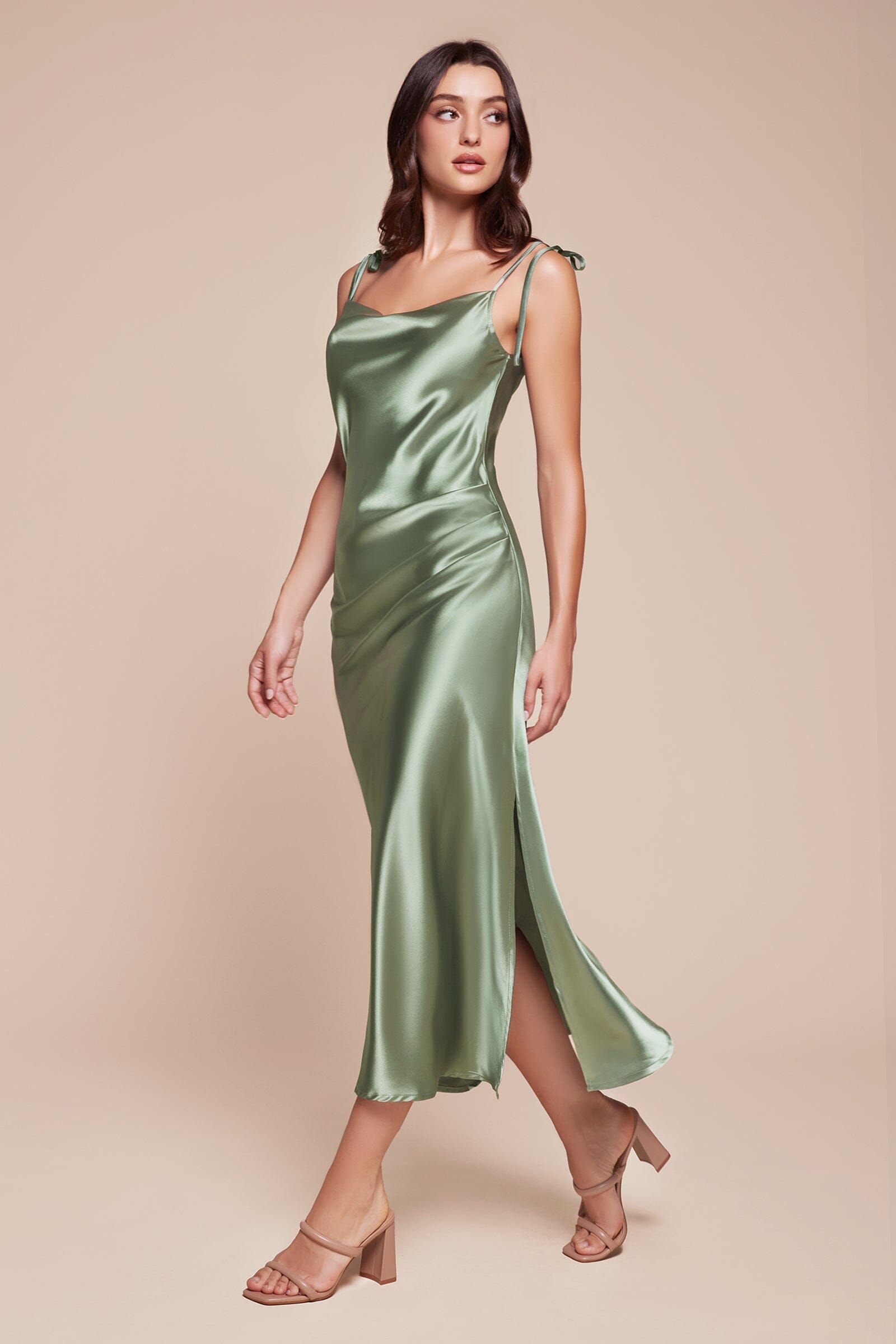Satin Midi Dress by Cinderella Divine BD103 - product image 15