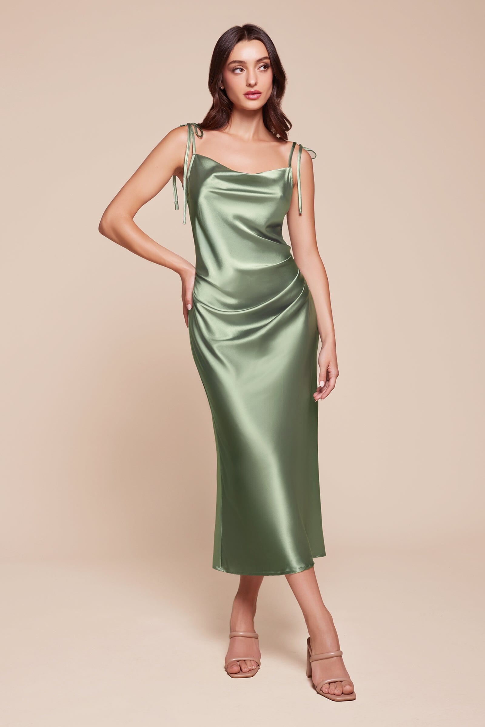 Satin Midi Dress by Cinderella Divine BD103 - product image 14