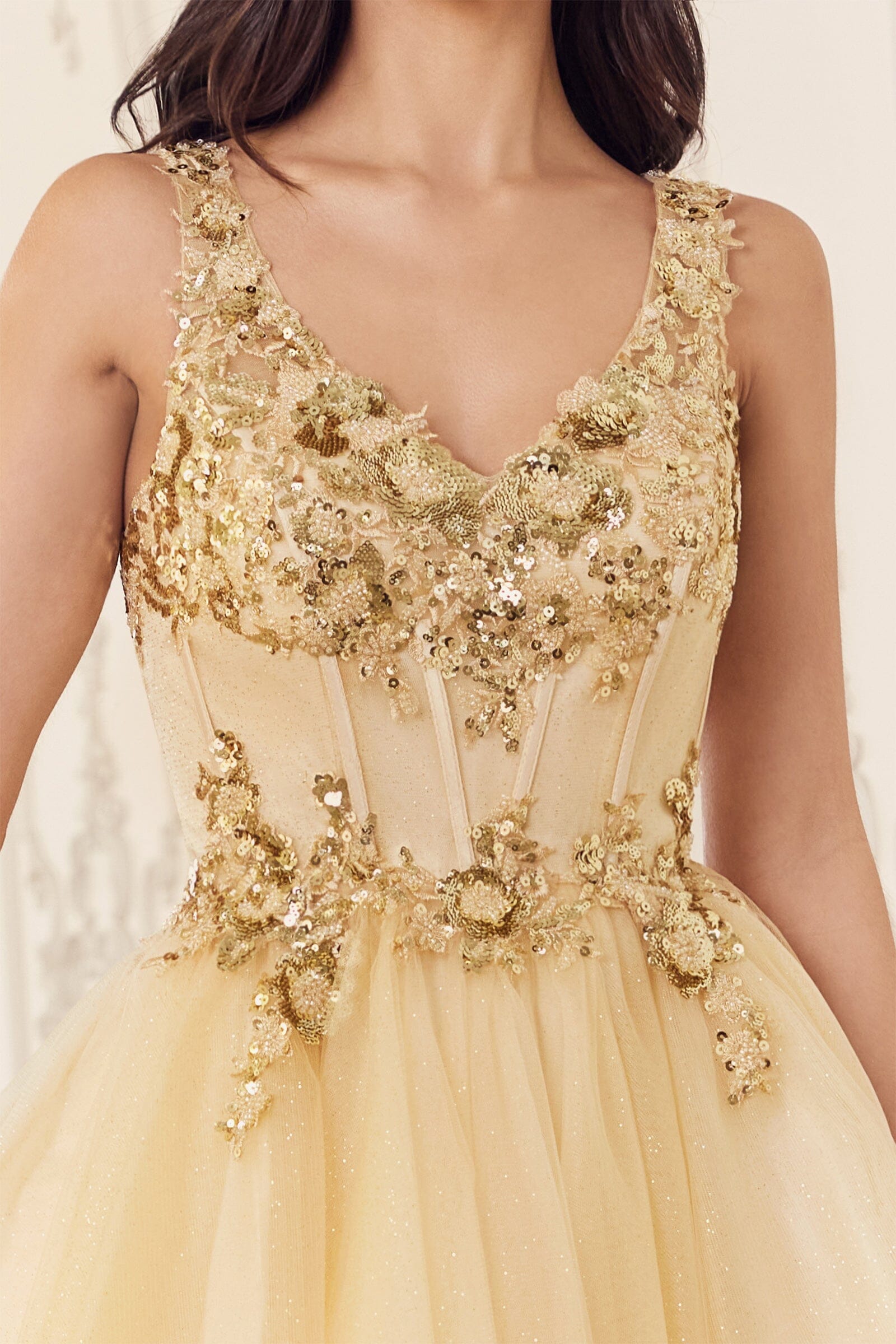 Sequin Applique Short Sleeveless Tulle Dress by Ladivine CY019 - product image 3