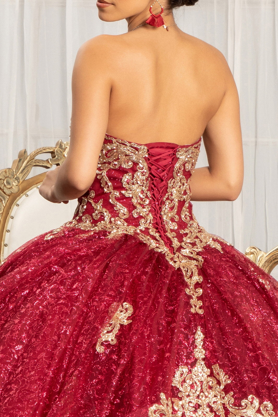 Sequin Print Strapless Ball Gown by Elizabeth K GL1987 - product image 4
