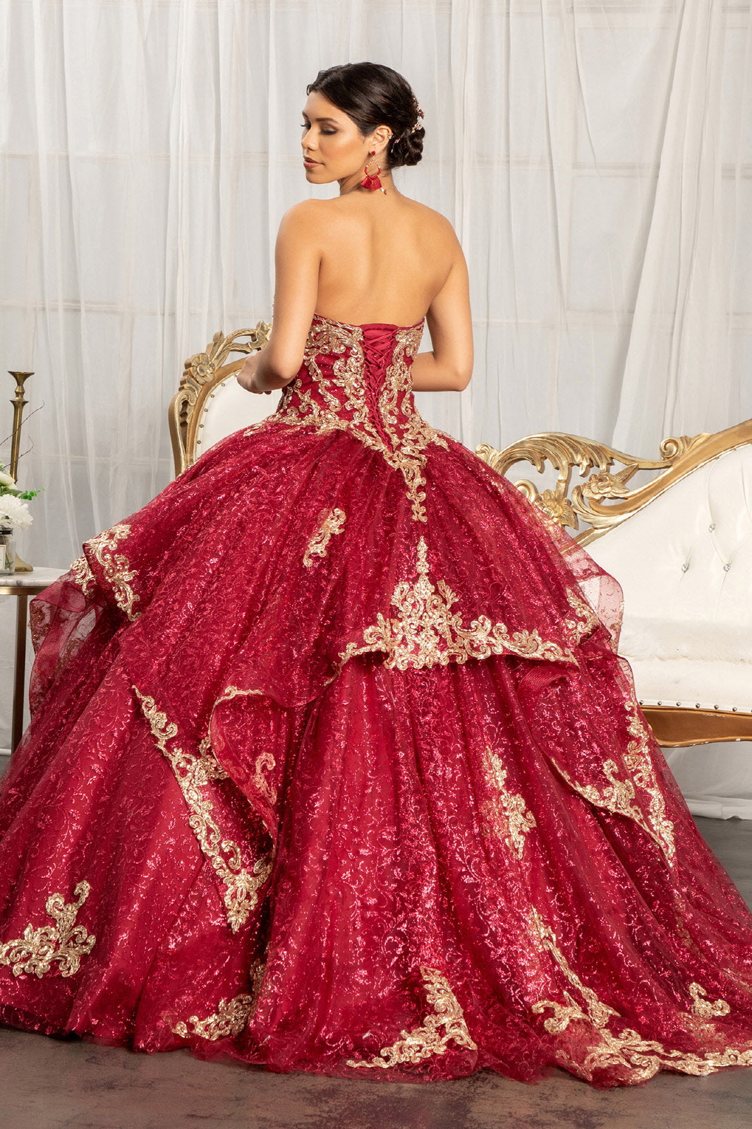 Sequin Print Strapless Ball Gown by Elizabeth K GL1987 - product image 2