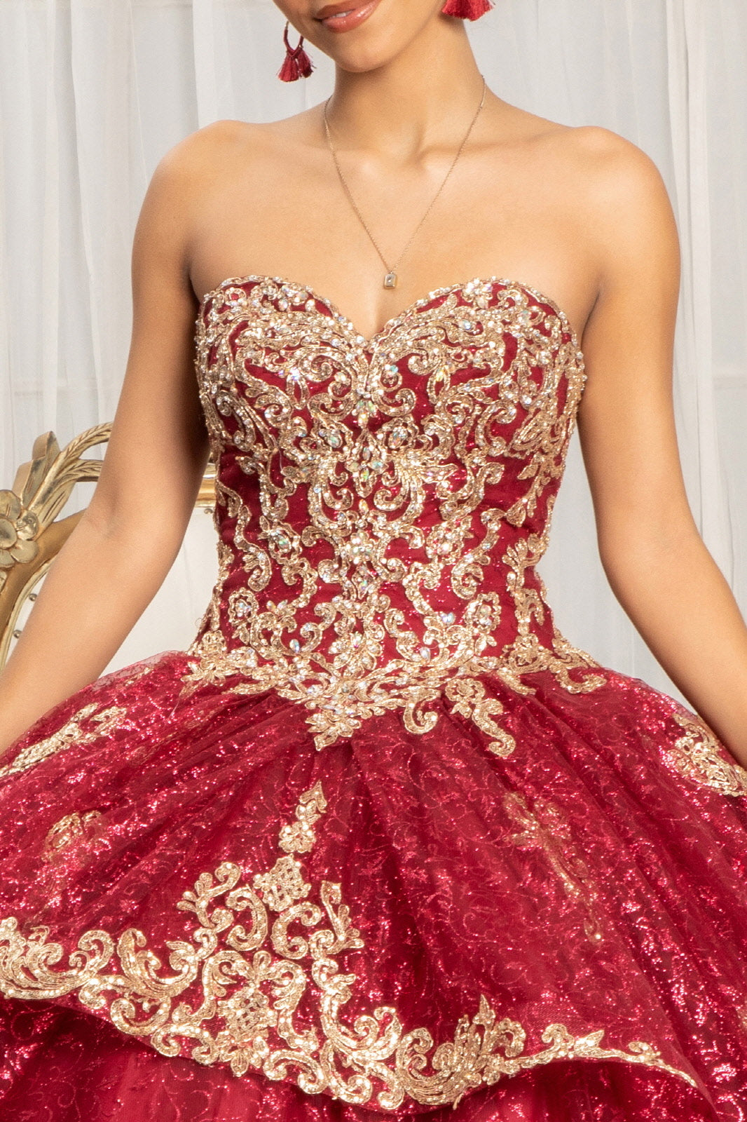 Sequin Print Strapless Ball Gown by Elizabeth K GL1987 - product image 3