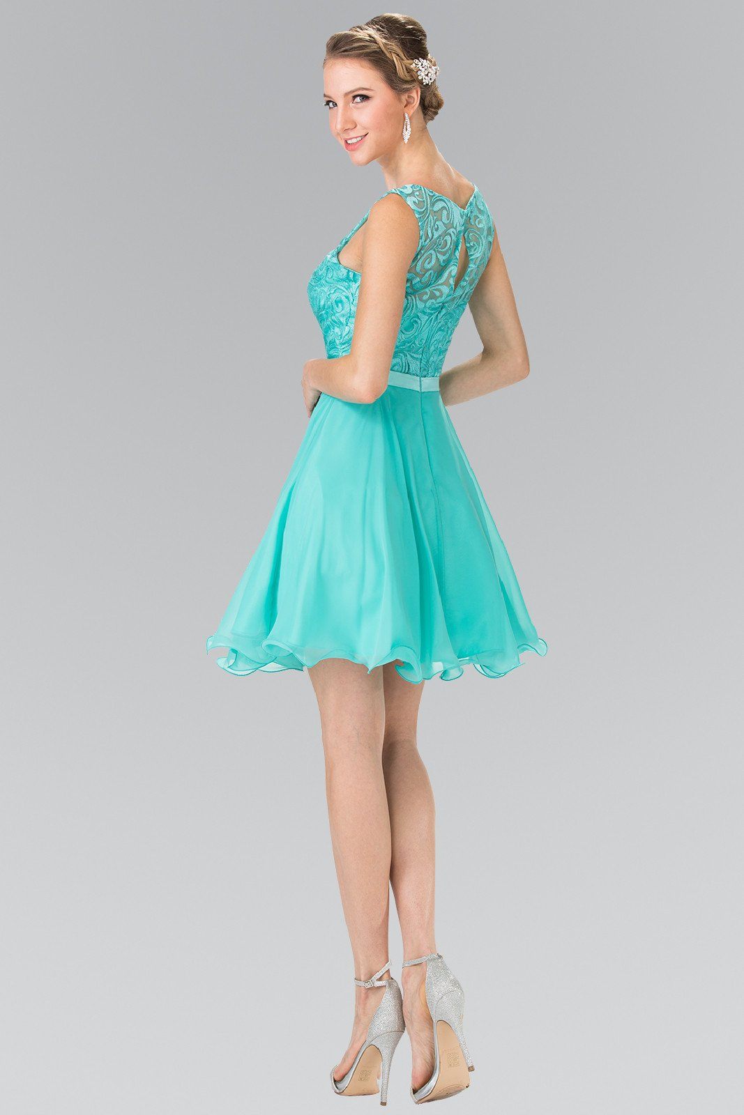 Short Lace Bodice Chiffon Dress by Elizabeth K GS2314 - product image 5