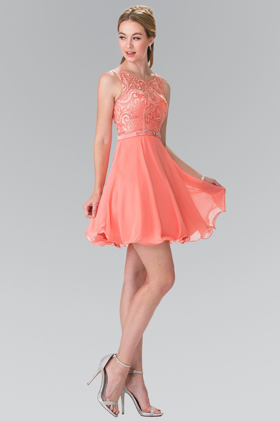 Short Lace Bodice Chiffon Dress by Elizabeth K GS2314 - product image 8