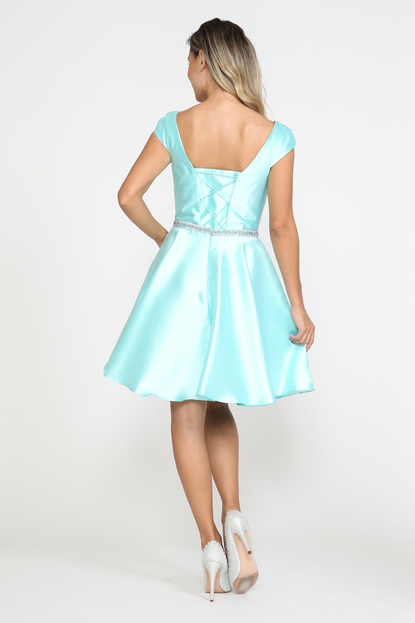Short Cap Sleeve Mikado Dress by Poly USA 8416 - product image 12