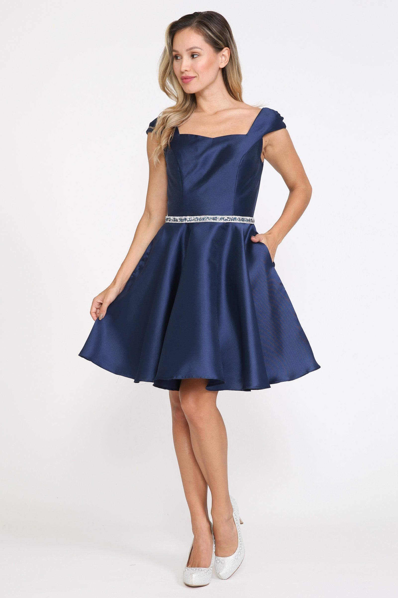 Short Cap Sleeve Mikado Dress by Poly USA 8416 - product image 8