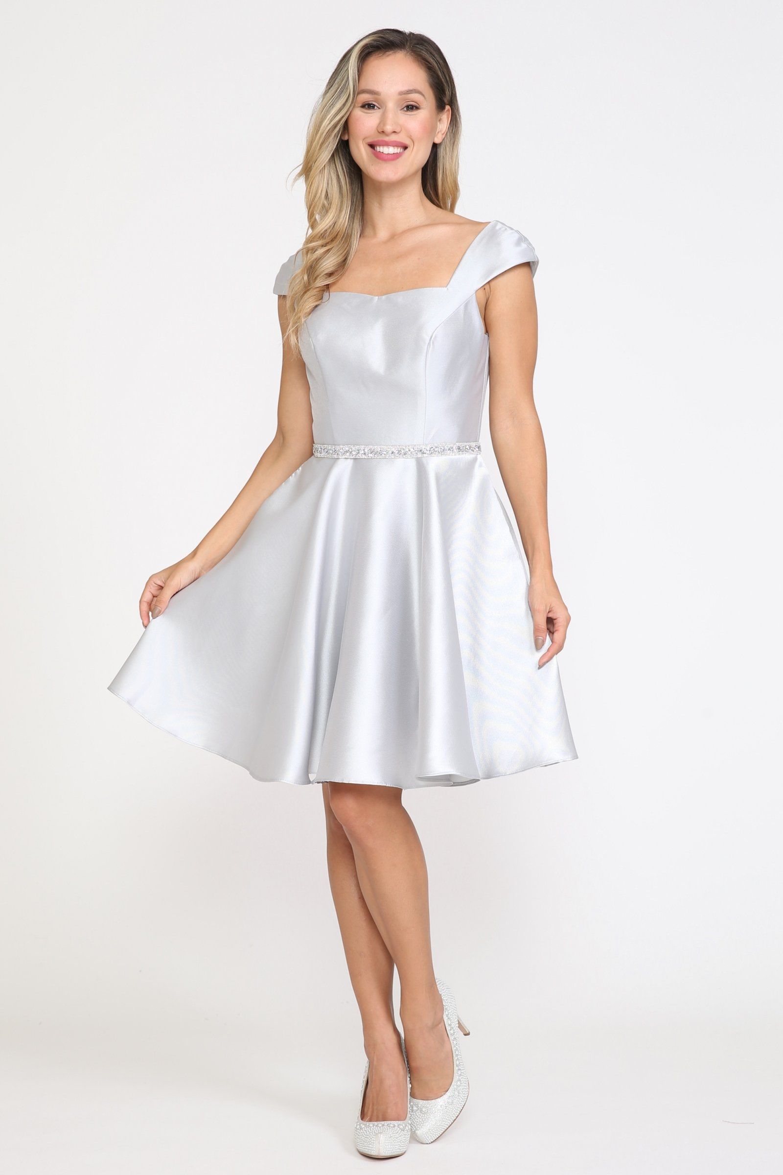 Short Cap Sleeve Mikado Dress by Poly USA 8416 - product image 1