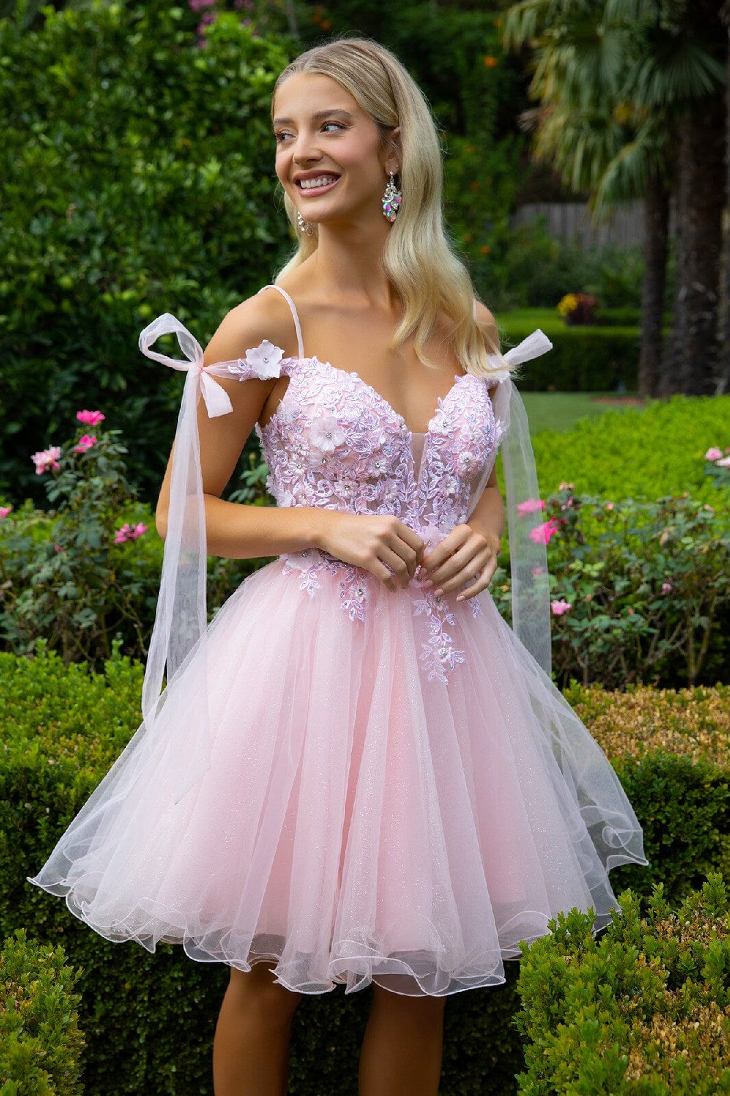 Short Cold Shoulder Bow Dress by Elizabeth K GS3513 - product image 11