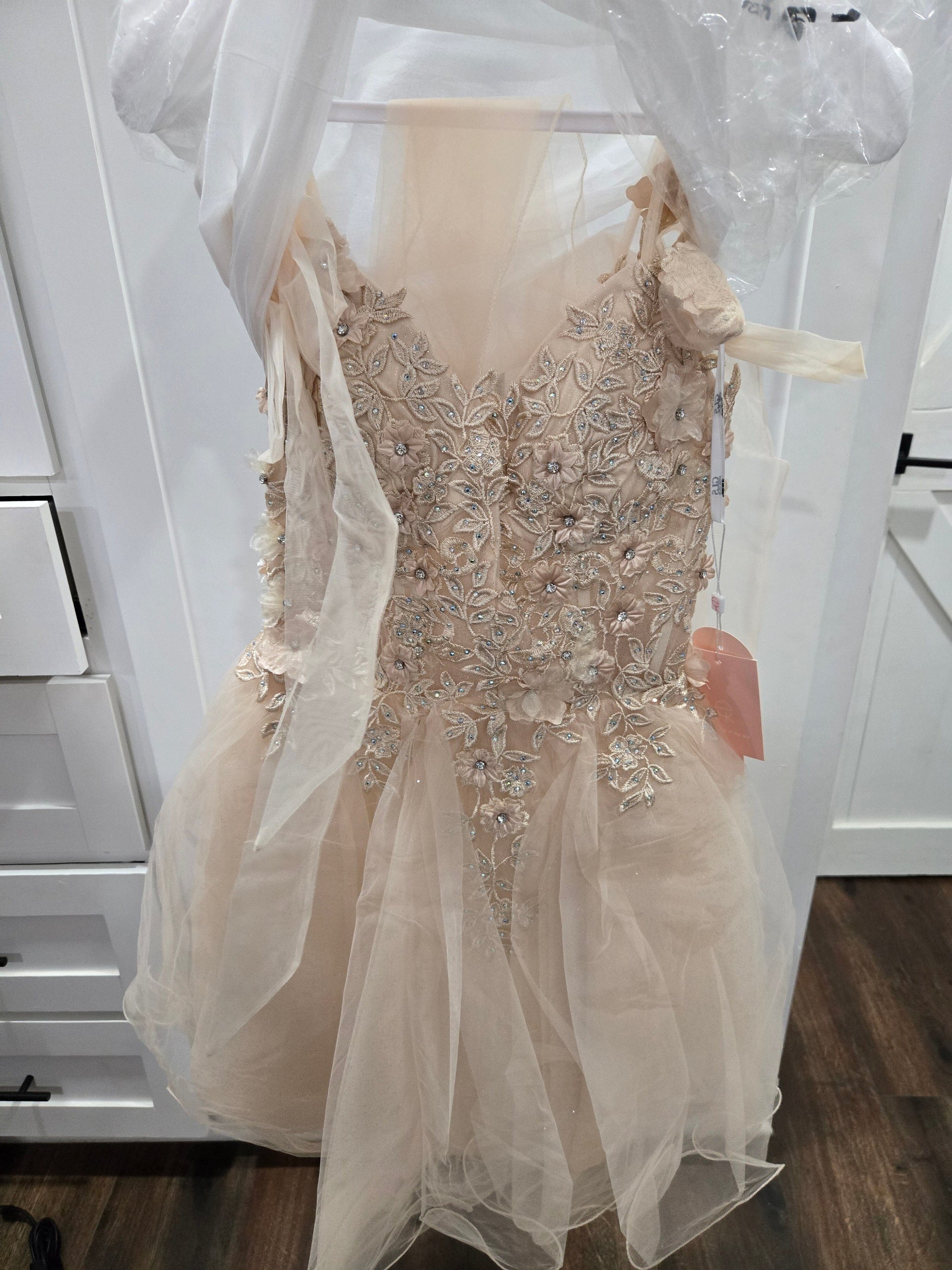 Short Cold Shoulder Bow Dress by Elizabeth K GS3513 - product image 3