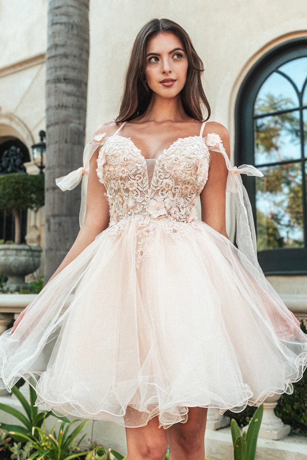 Short Cold Shoulder Bow Dress by Elizabeth K GS3513 - product image 23