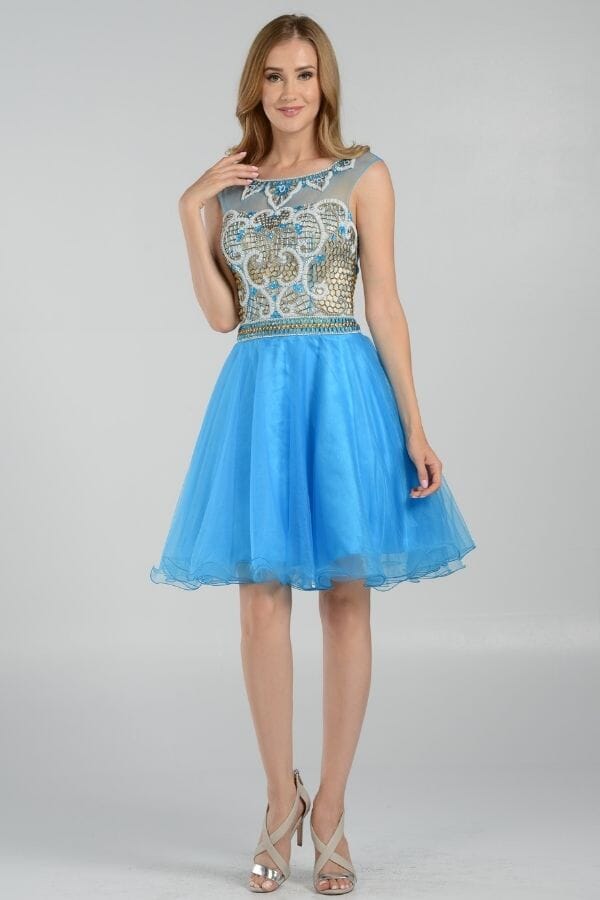 Short Dress with Embellished Bodice by Poly USA 7542 - product image 1