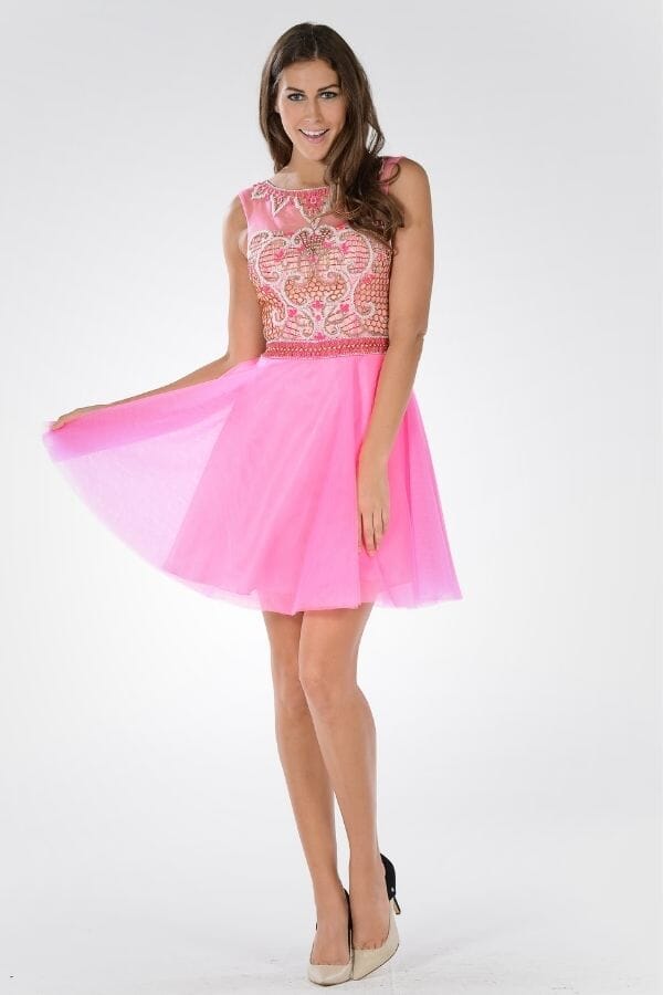 Short Dress with Embellished Bodice by Poly USA 7542 - product image 3