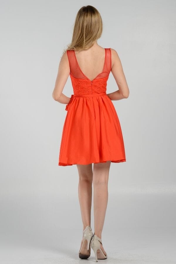 Short Dress with Illusion Lace Bodice by Poly USA 7500 - product image 2
