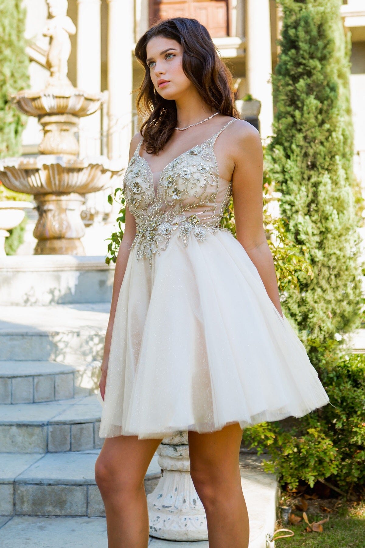 Short Floral Applique Dress by Cinderella Couture 5112J - product image 9