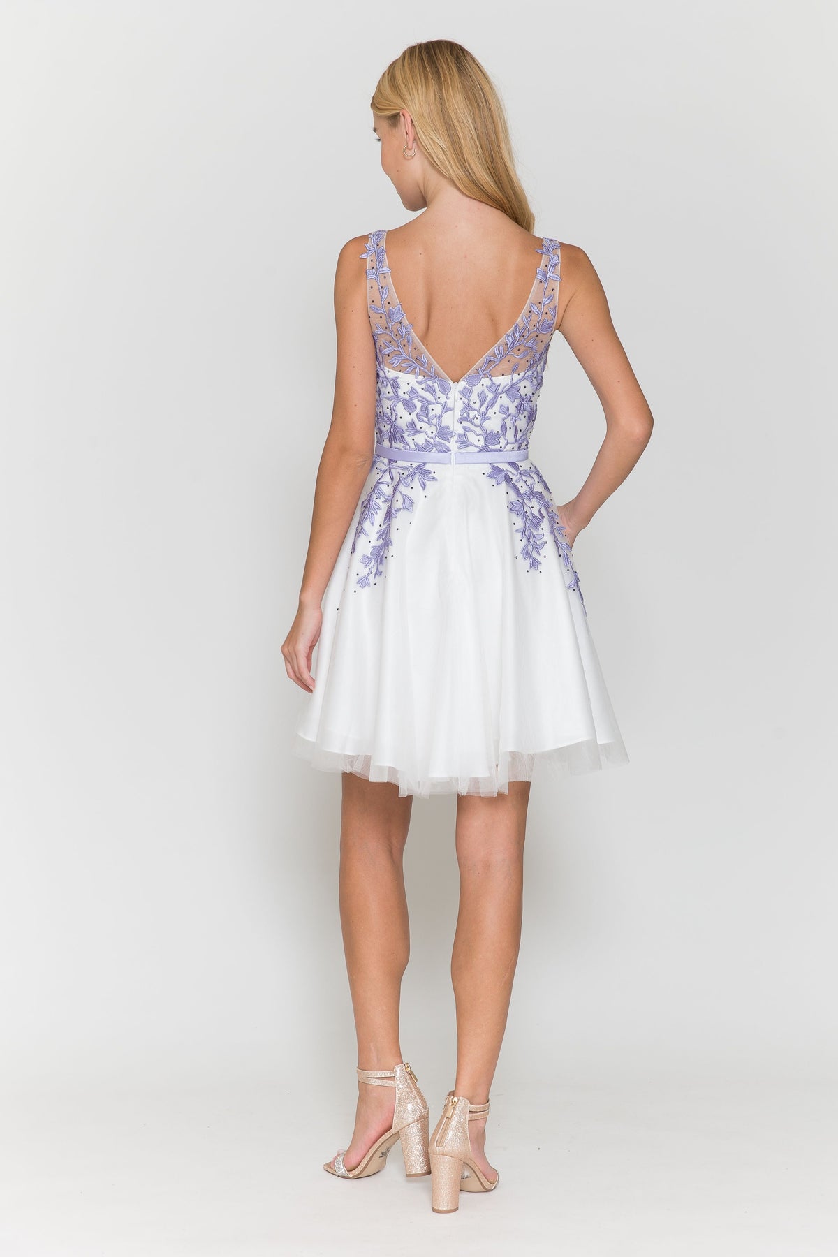 Short Floral Applique Dress by Poly USA 8696 - product image 2
