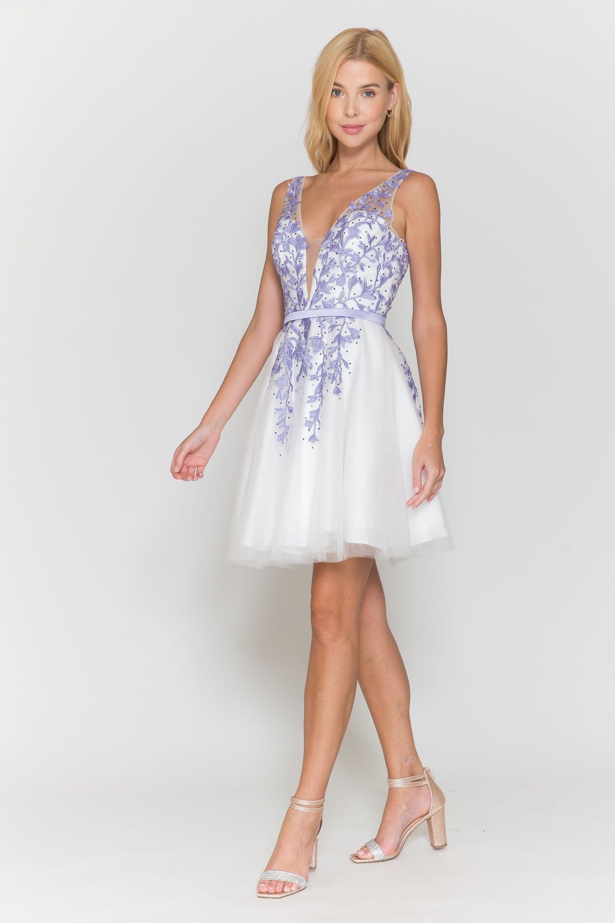 Short Floral Applique Dress by Poly USA 8696 - product image 1