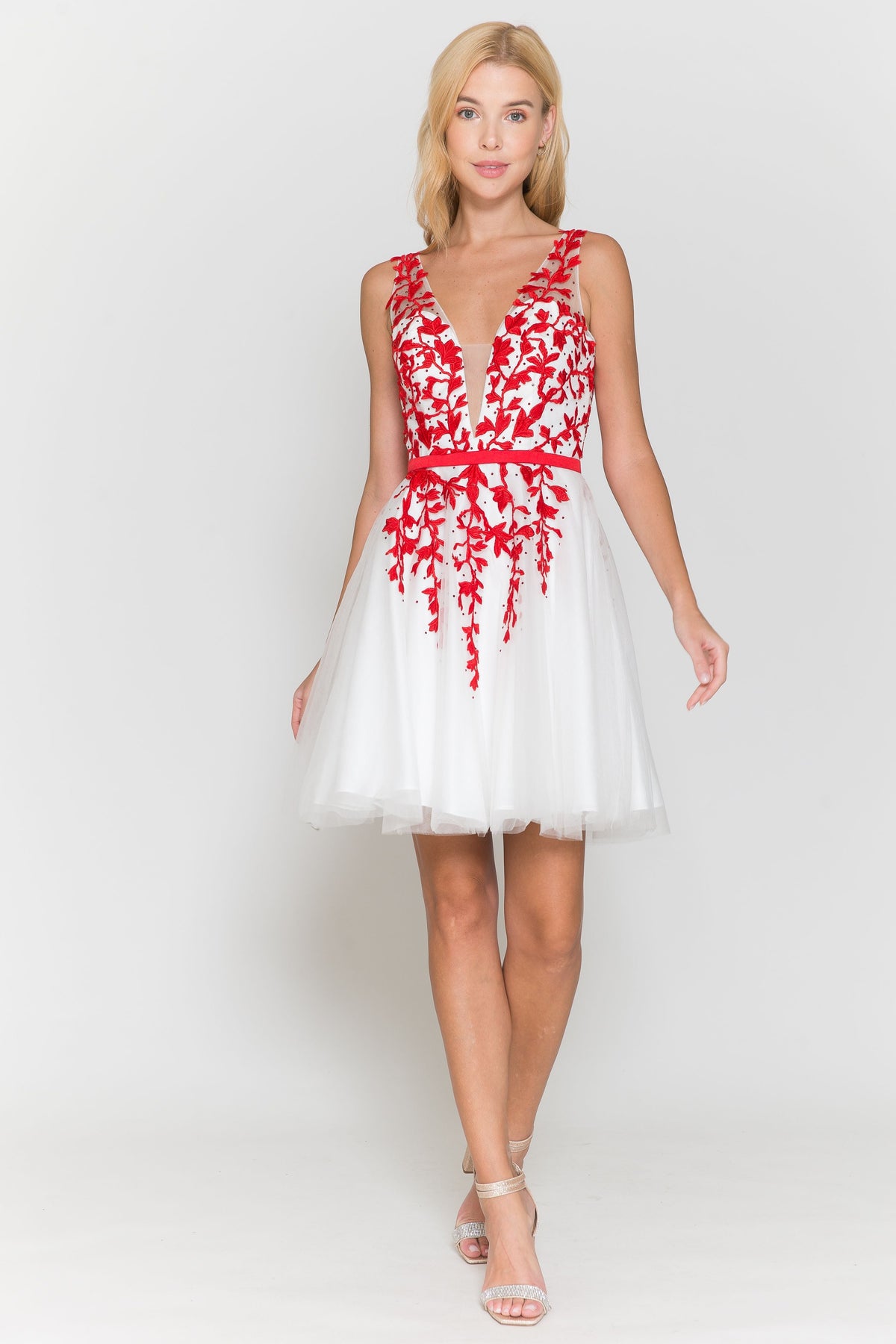 Short Floral Applique Dress by Poly USA 8696 - product image 3