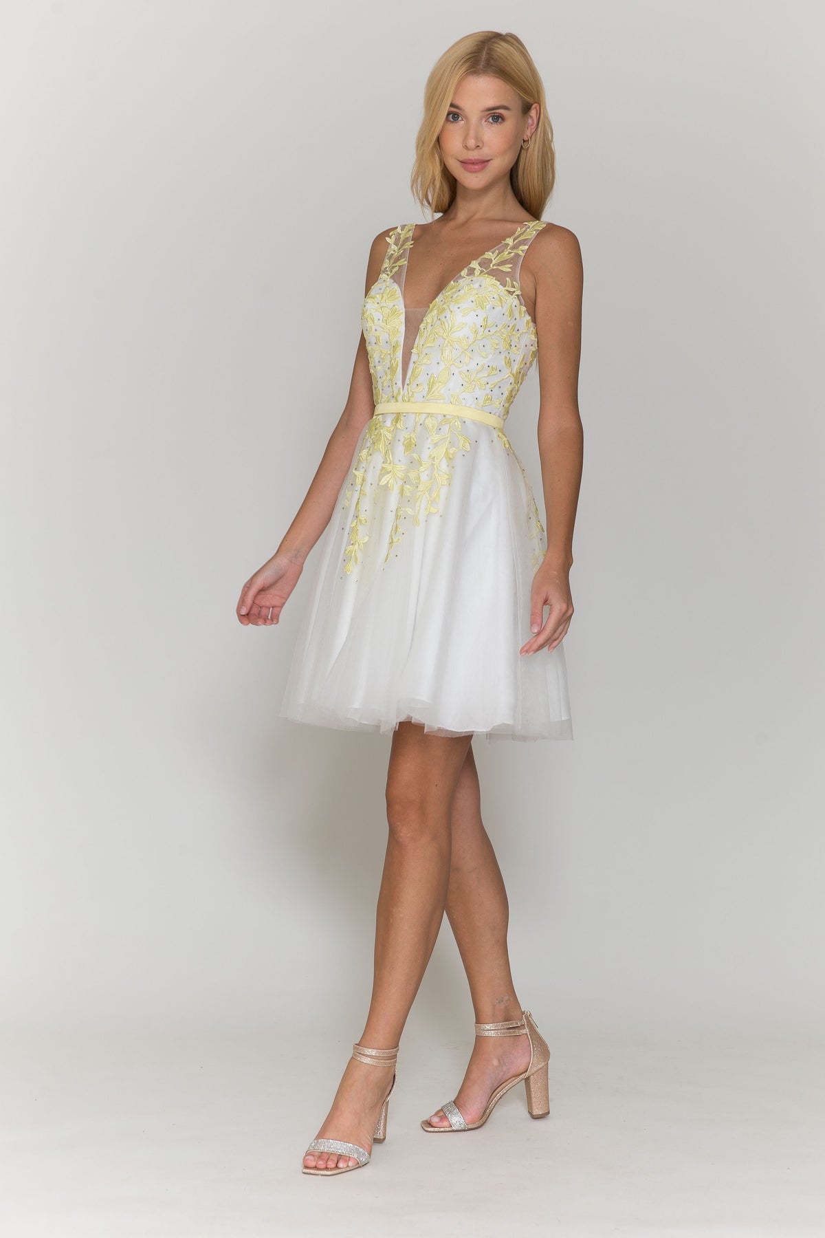 Short Floral Applique Dress by Poly USA 8696 - product image 5