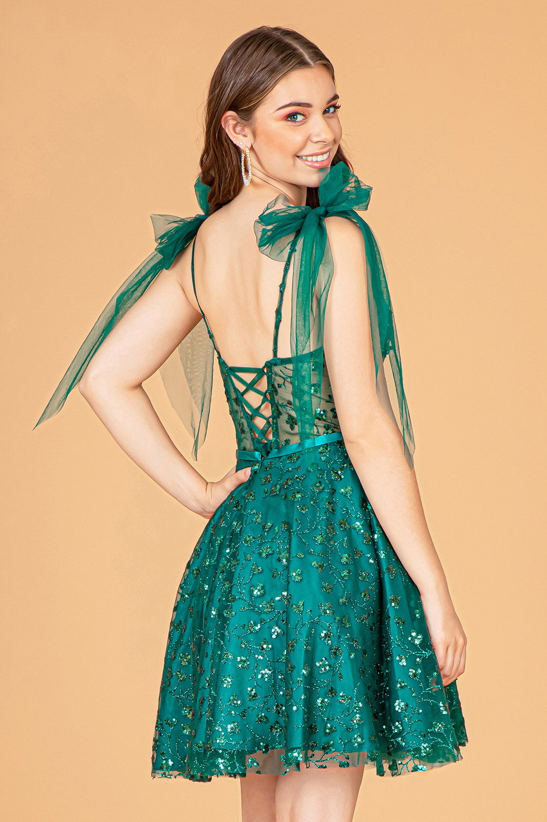 Short Glitter Print Dress by Elizabeth K GS3088 - product image 2