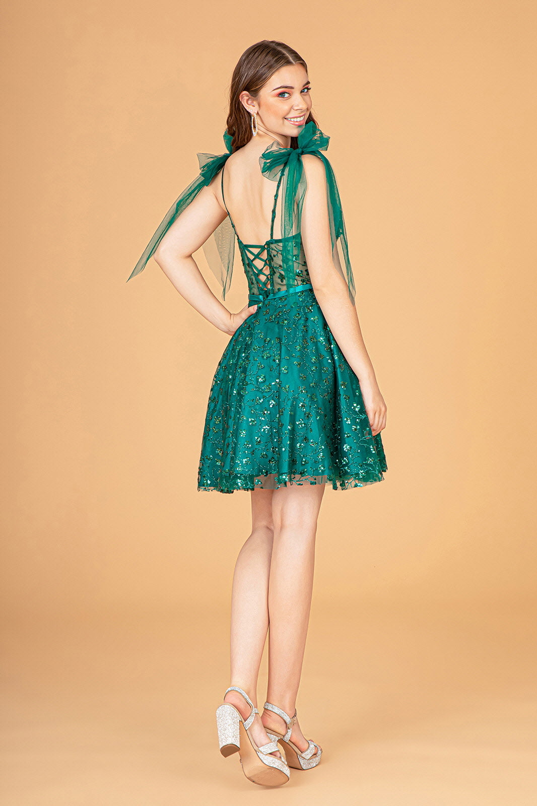 Short Glitter Print Dress by Elizabeth K GS3088 - product image 6
