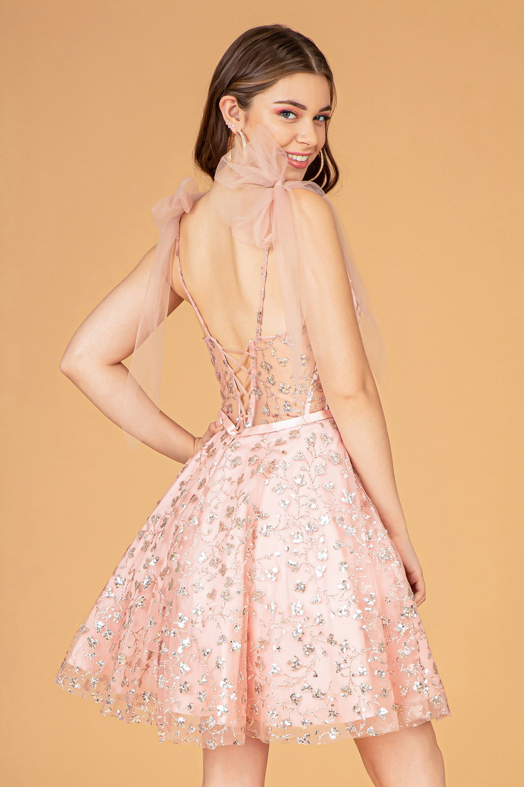 Short Glitter Print Dress by Elizabeth K GS3088 - product image 9