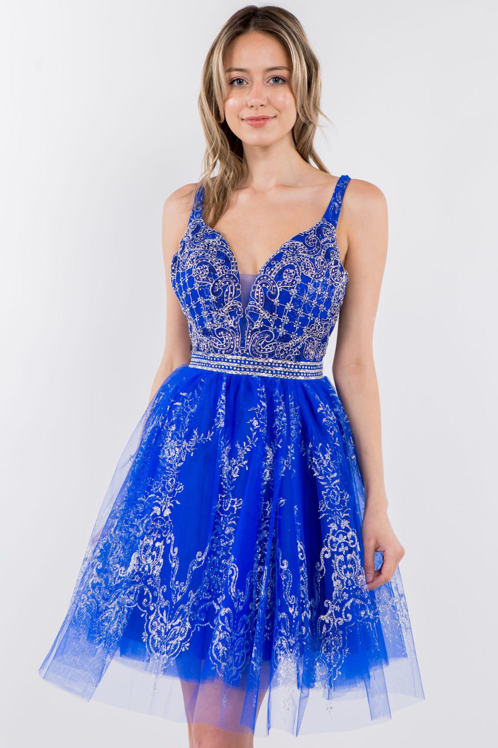 Short Glitter Print V-Neck Dress by Elizabeth K GS1965 - product image 13