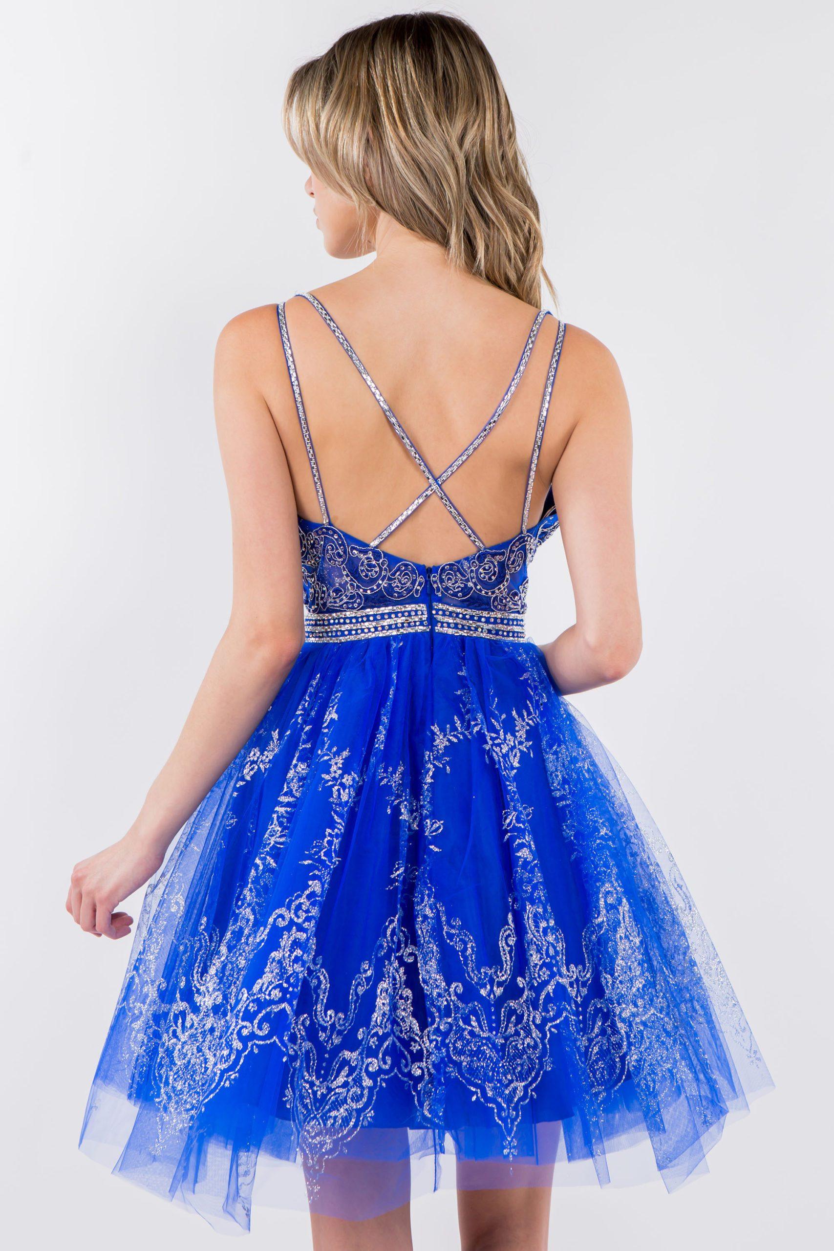 Short Glitter Print V-Neck Dress by Elizabeth K GS1965 - product image 12