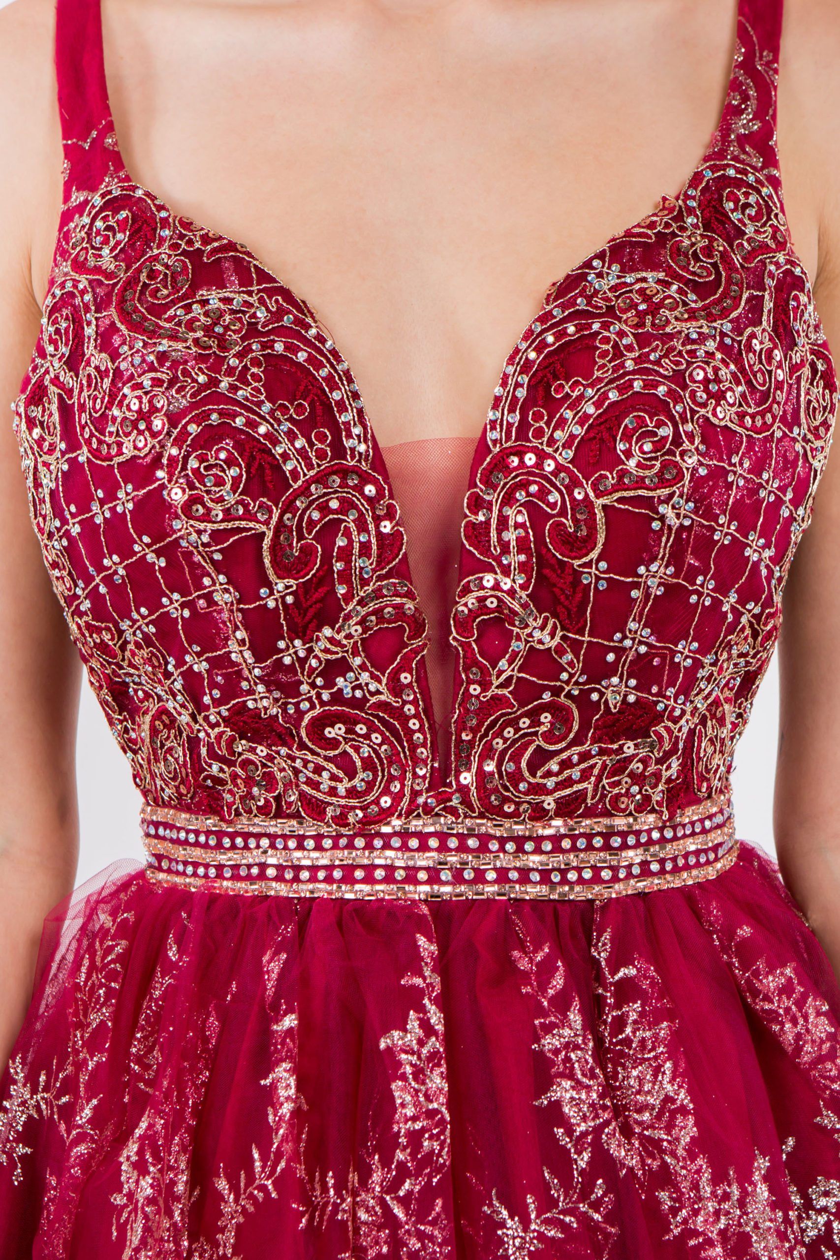 Short Glitter Print V-Neck Dress by Elizabeth K GS1965 - product image 5