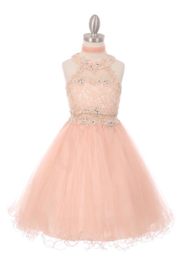 Short Halter Dress with Lace Bodice by Cinderella Couture 5040 - product image 7