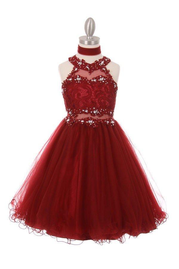 Short Halter Dress with Lace Bodice by Cinderella Couture 5040 - product image 8