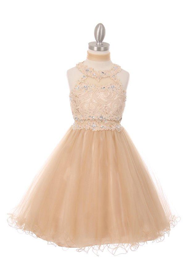 Short Halter Dress with Lace Bodice by Cinderella Couture 5040 - product image 9