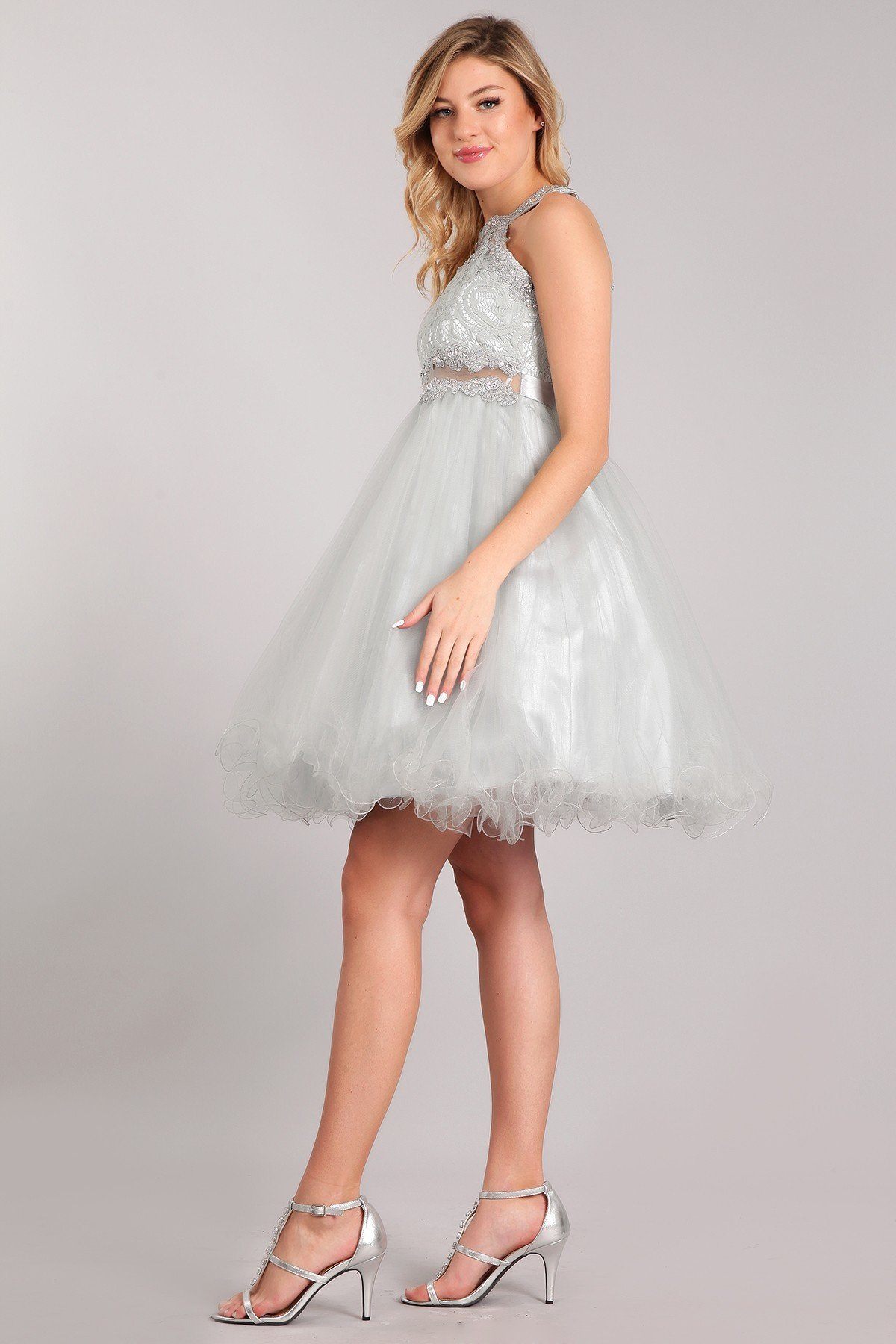 Short Halter Dress with Lace Bodice by Cinderella Couture 5040 - product image 4