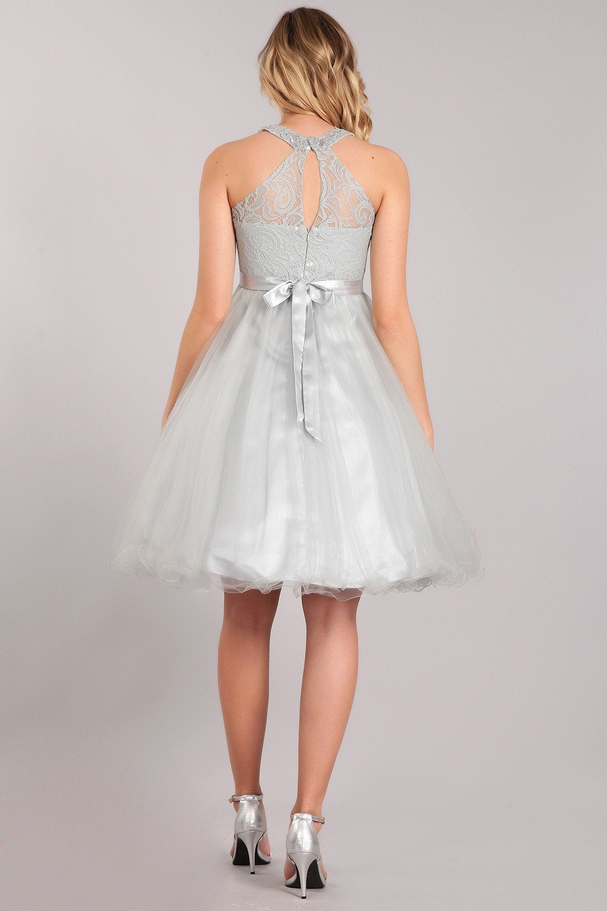 Short Halter Dress with Lace Bodice by Cinderella Couture 5040 - product image 3
