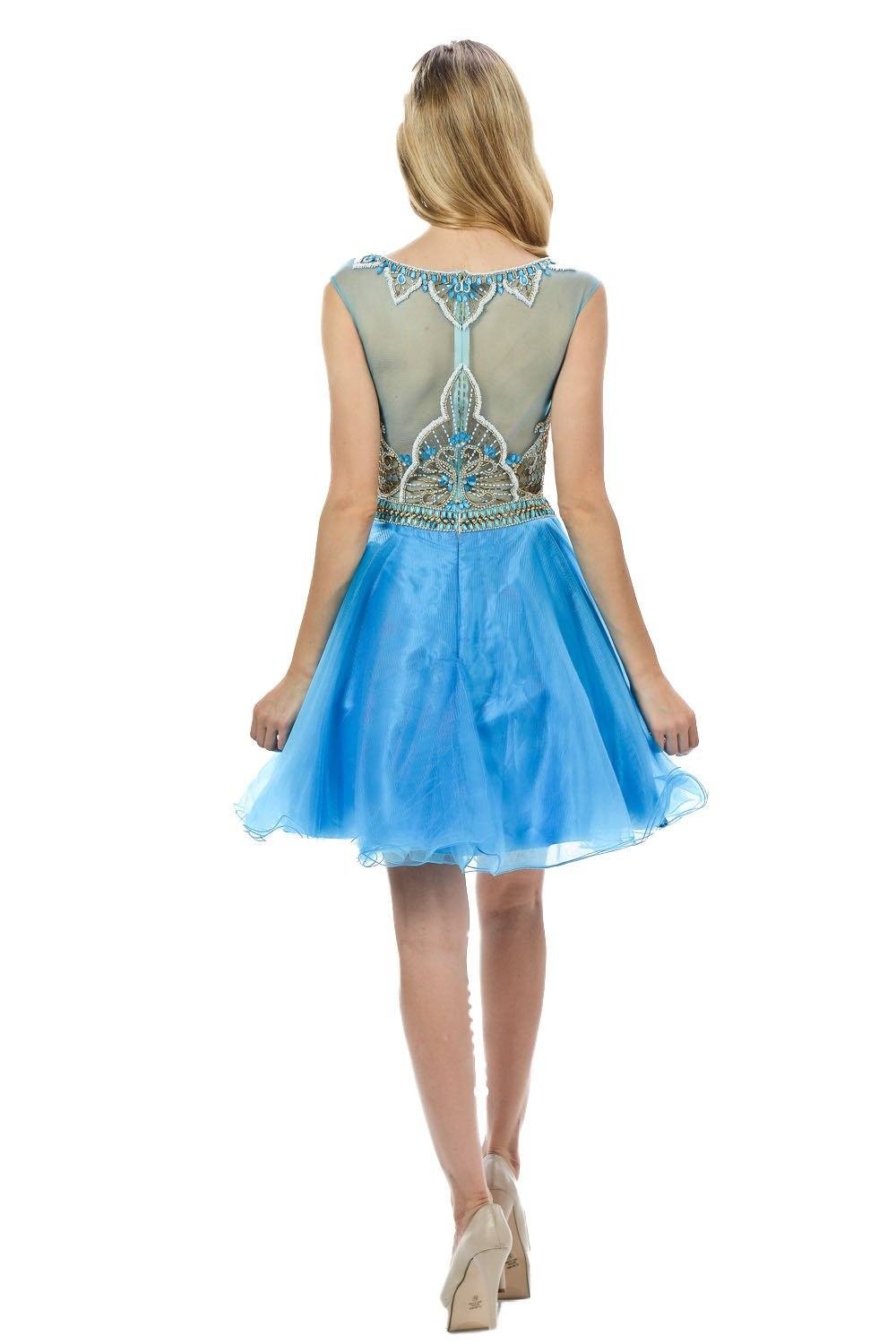 Short Hot Pink Dress with Embellished Bodice by Poly USA - product image 4