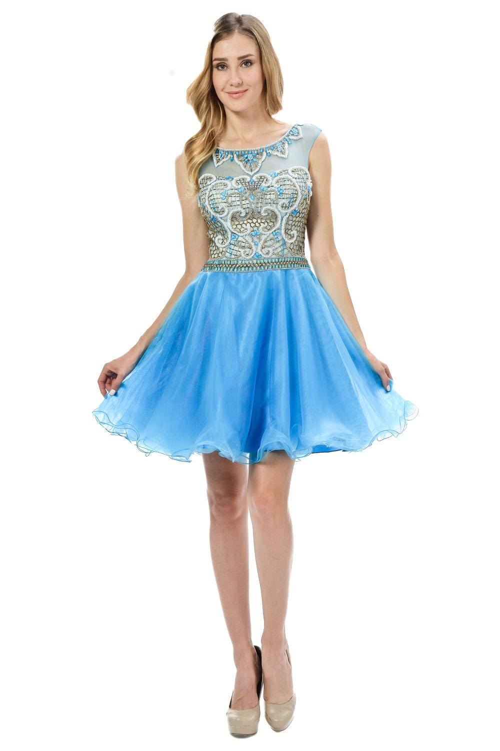 Short Hot Pink Dress with Embellished Bodice by Poly USA - product image 3