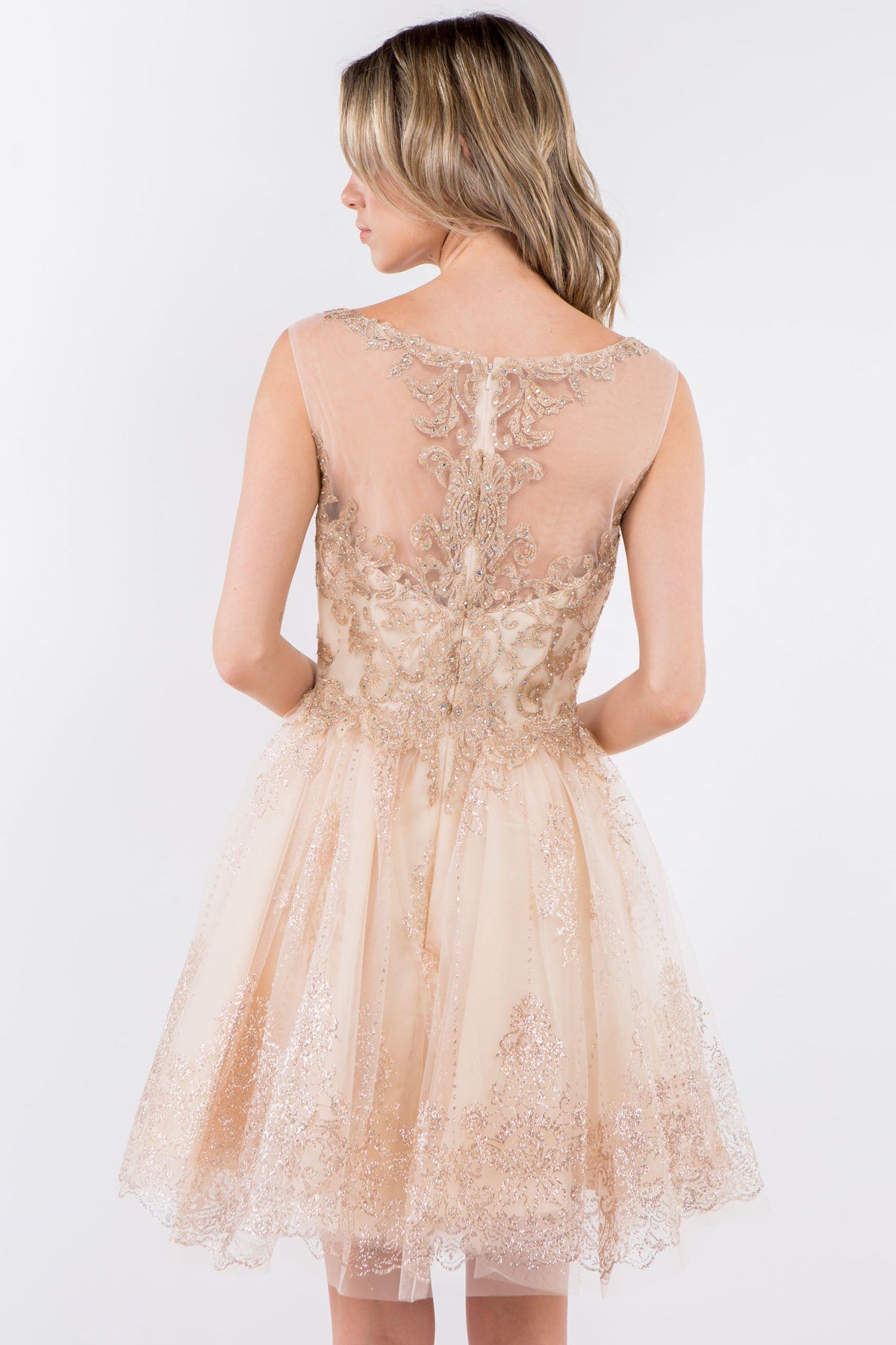 Short Illusion Glitter Print Dress by Elizabeth K GS1964 - product image 7