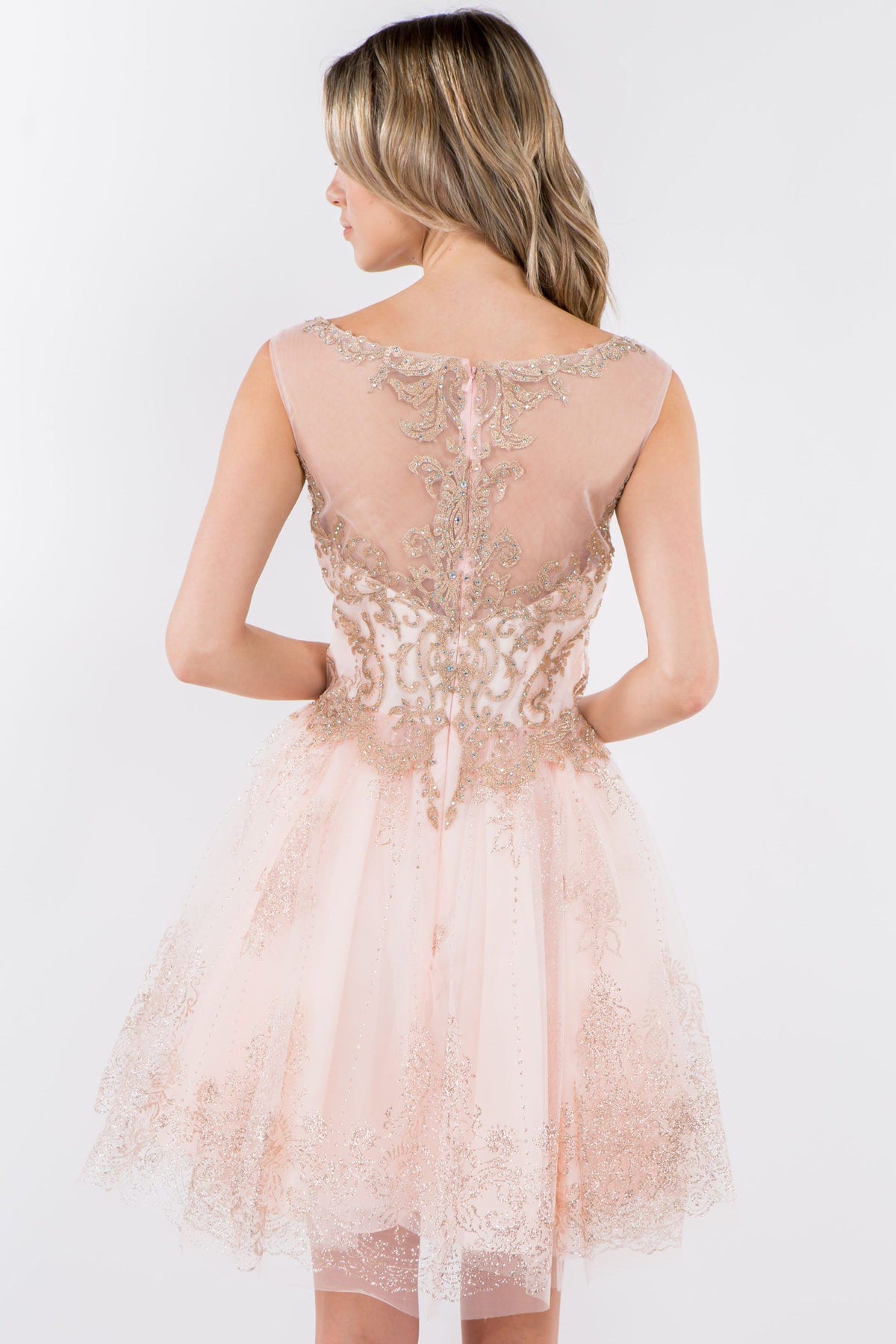 Short Illusion Glitter Print Dress by Elizabeth K GS1964 - product image 12