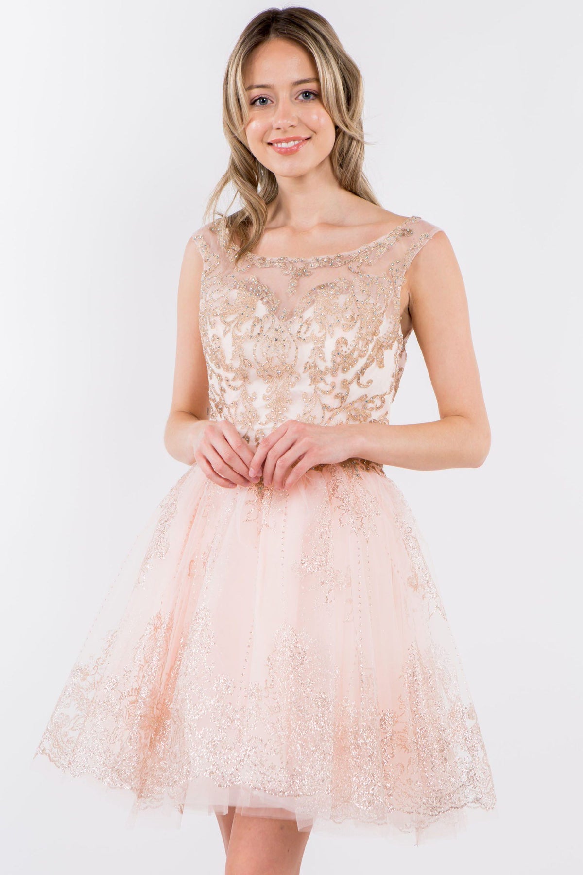 Short Illusion Glitter Print Dress by Elizabeth K GS1964 - product image 11