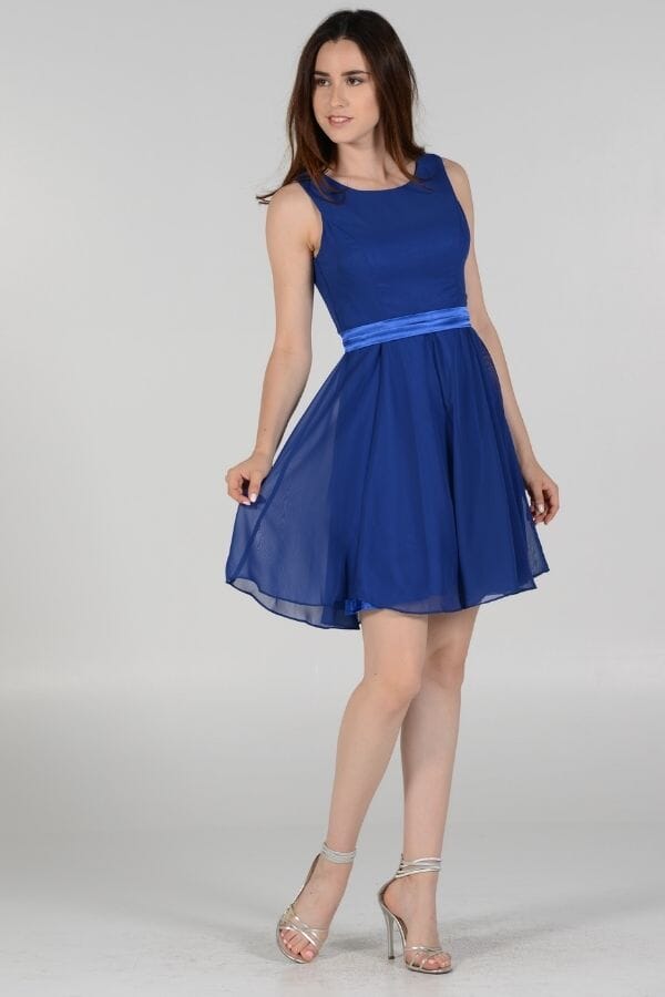Short Knee Length Chiffon Dress by Poly USA 7290 - product image 3