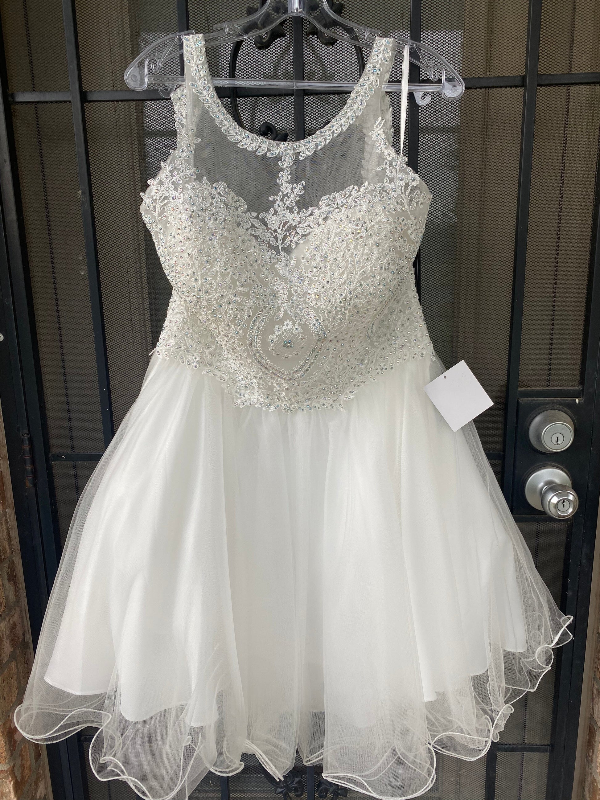 Short Lace Applique Dress by Cinderella Divine UJ0119 - product image 15