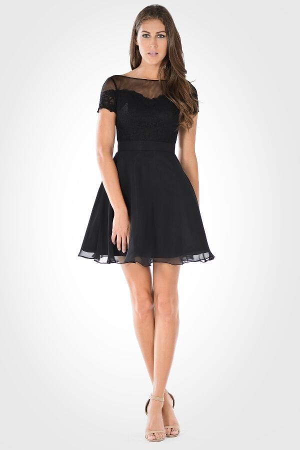 Short Lace Bodice Dress with Short Sleeves by Poly USA 7518 - product image 5