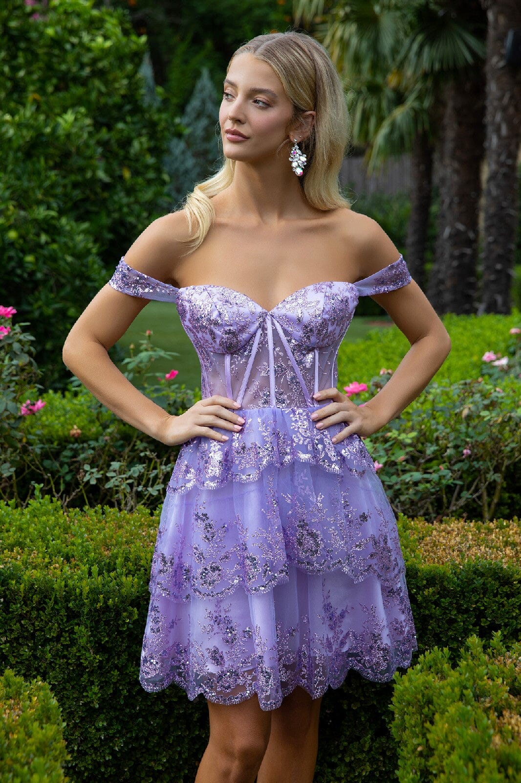 Short Off Shoulder Tiered Dress by Elizabeth K GS3506 - product image 14