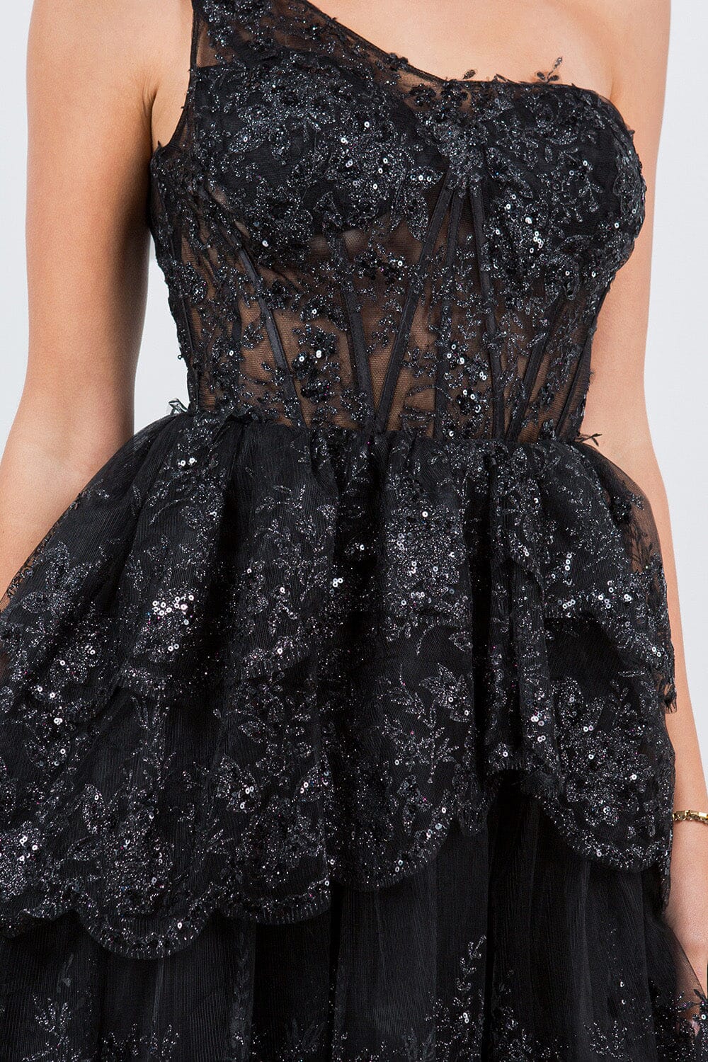 Short One Shoulder Tiered Dress by Cinderella Couture 5132J - product image 15