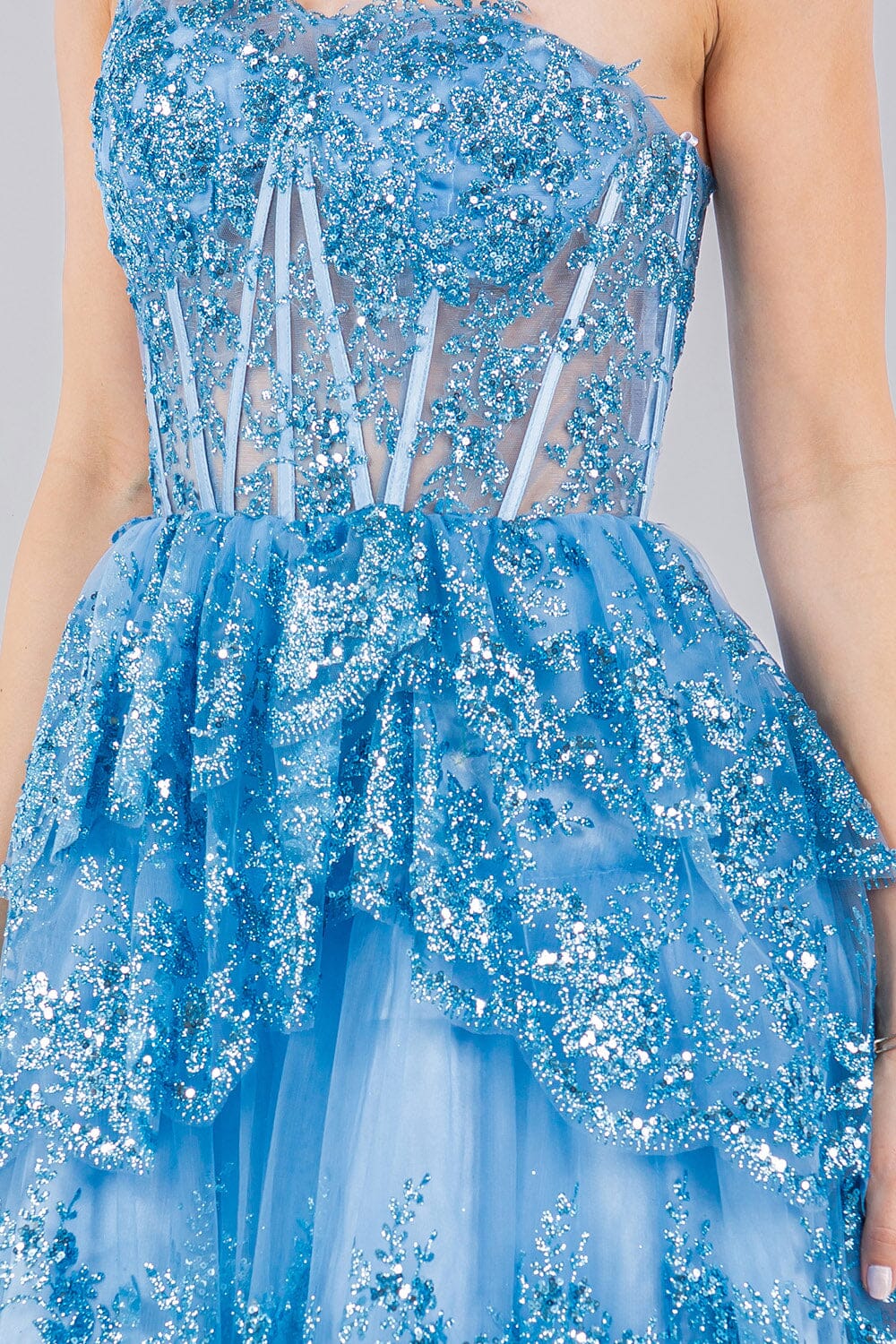 Short One Shoulder Tiered Dress by Cinderella Couture 5132J - product image 9