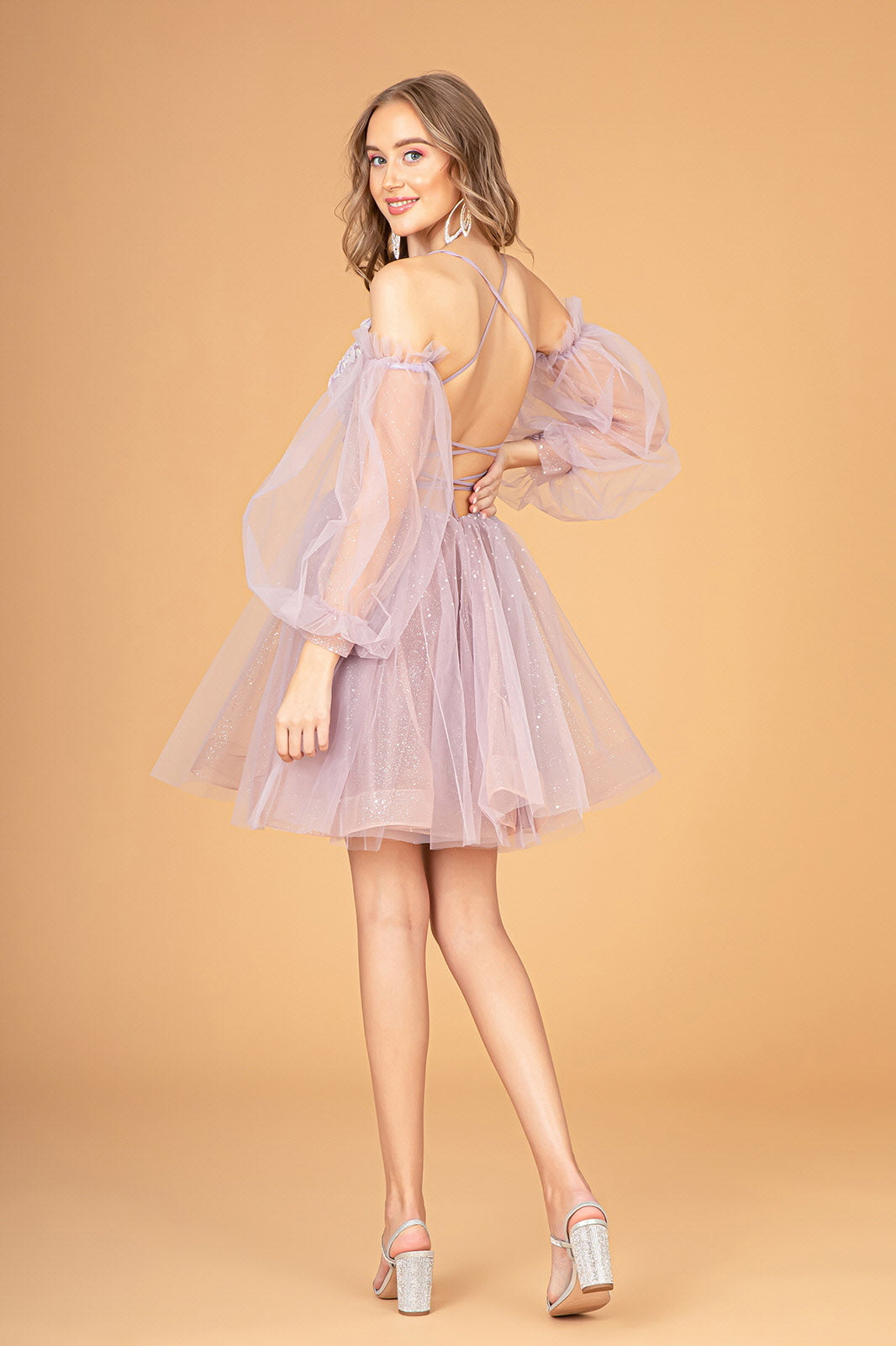 Short Puff Sleeve A-line Dress by Elizabeth K GS3095 - product image 8