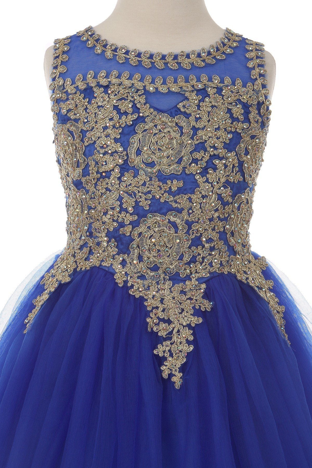 Short Ruffled Dress with Gold Applique Top by Cinderella Couture 5017 - product image 7