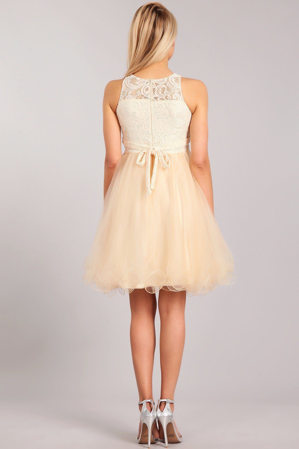 Short Ruffled Dress with Lace Bodice by Cinderella Couture 5010 - product image 3