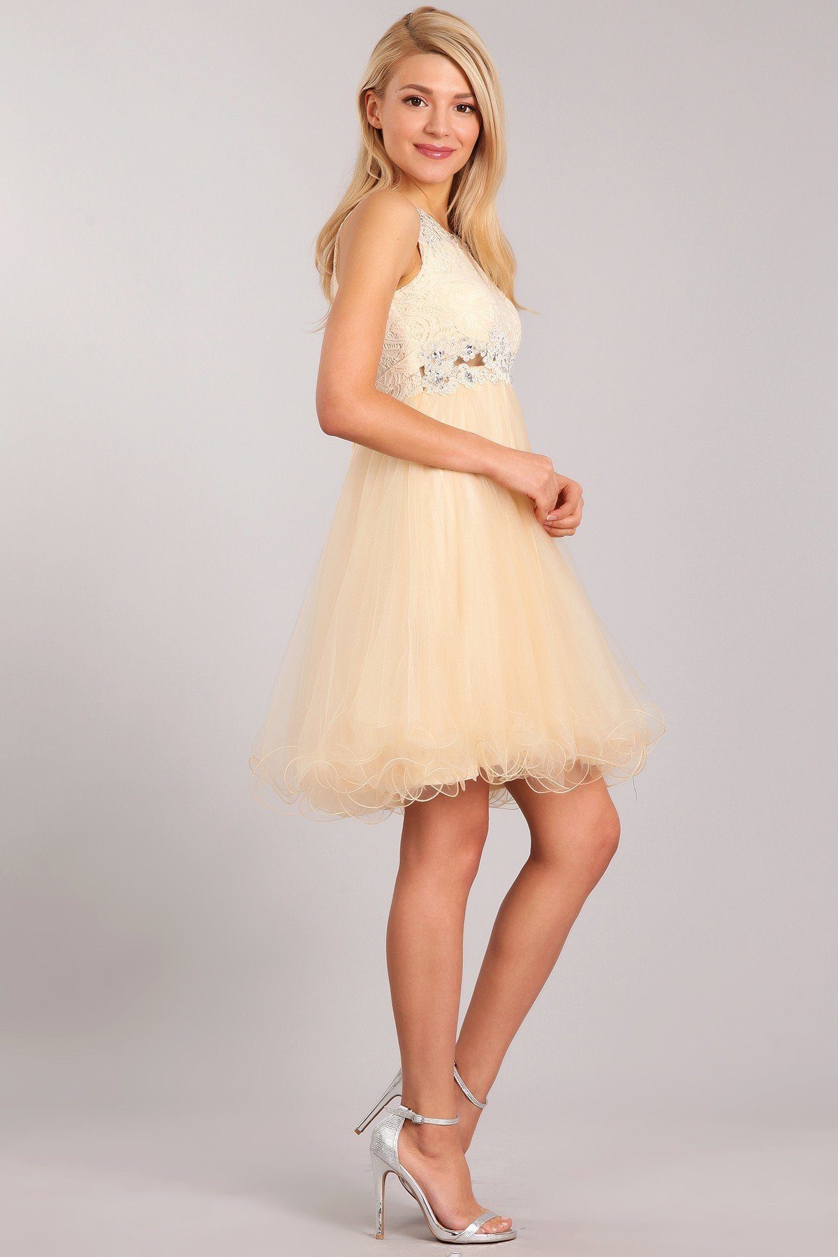 Short Ruffled Dress with Lace Bodice by Cinderella Couture 5010 - product image 2